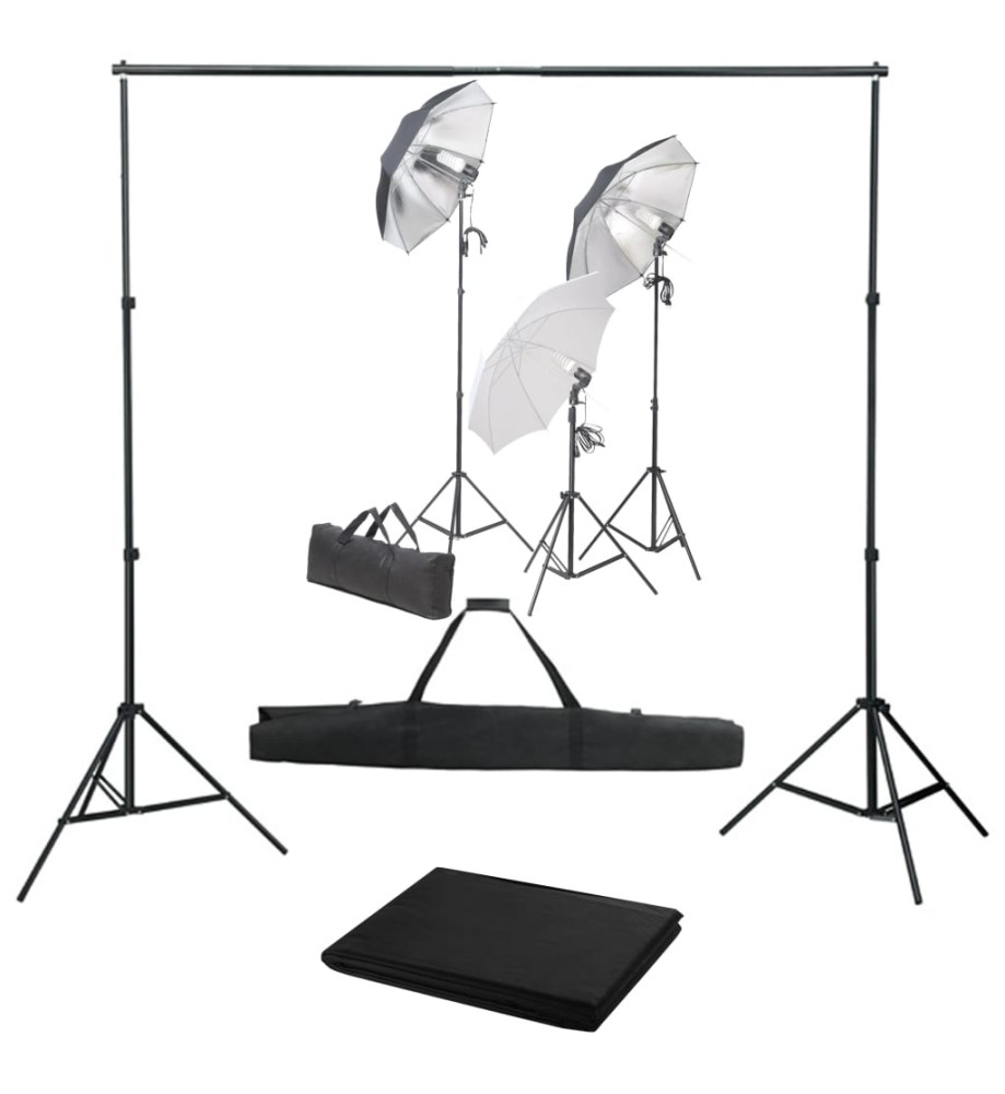 Kit de studio photo avec ensemble d'éclairage et toile de fond