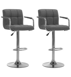 Chaises de bar lot de 2 gris clair tissu