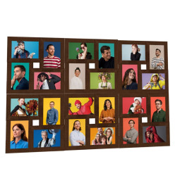 Collage de cadres photo de photo 24x(13x18 cm) Marron foncé MDF