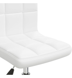 Chaise pivotante de salle à manger Blanc Similicuir