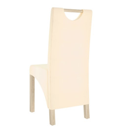 Chaises à manger lot de 2 crème tissu