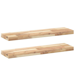 Étagères flottantes 2 pcs 100x20x4 cm acacia massif non traité