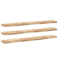 Étagères flottantes 3 pcs 140x20x4 cm acacia massif non traité