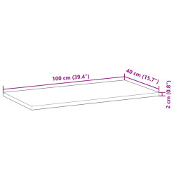 Étagère flottante 100x40x2 cm bois d'acacia massif non traité