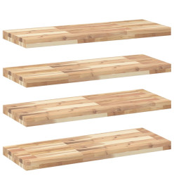 Étagères flottantes 4 pcs 80x30x4 cm acacia massif non traité