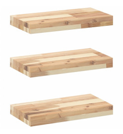 Étagères flottantes 3 pcs 60x20x4 cm acacia massif non traité