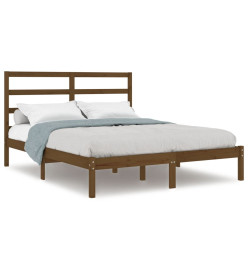 Cadre de lit Marron miel Bois de pin massif 140x200 cm