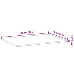 Dessus de bureau non traité 120x70x2 cm bois d'acacia massif
