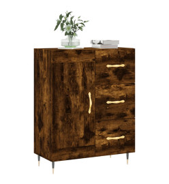 Buffet chêne fumé 69,5x34x90 cm bois d'ingénierie