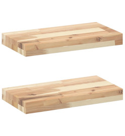 Étagères flottantes 2 pcs 40x20x4 cm acacia massif non traité