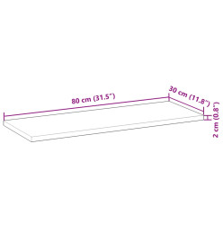 Étagère flottante 80x30x2 cm bois d'acacia massif non traité