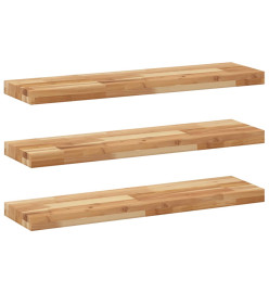 Étagères flottantes 3 pcs 80x20x4 cm acacia massif à l'huile