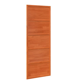 Porte de grange marron cire 80x208 cm bois massif de pin