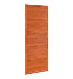 Porte de grange marron cire 80x208 cm bois massif de pin