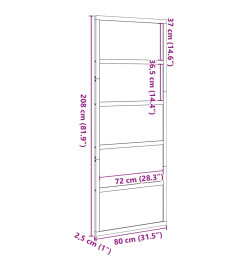 Porte de grange marron cire 80x208 cm bois massif de pin