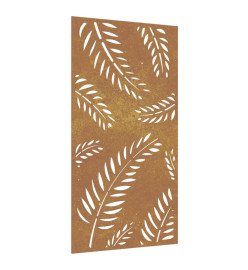 Décoration murale jardin 105x55 cm acier corten design feuille