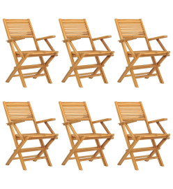 Chaises de jardin pliantes 6 pcs 55x62x90 cm bois massif teck