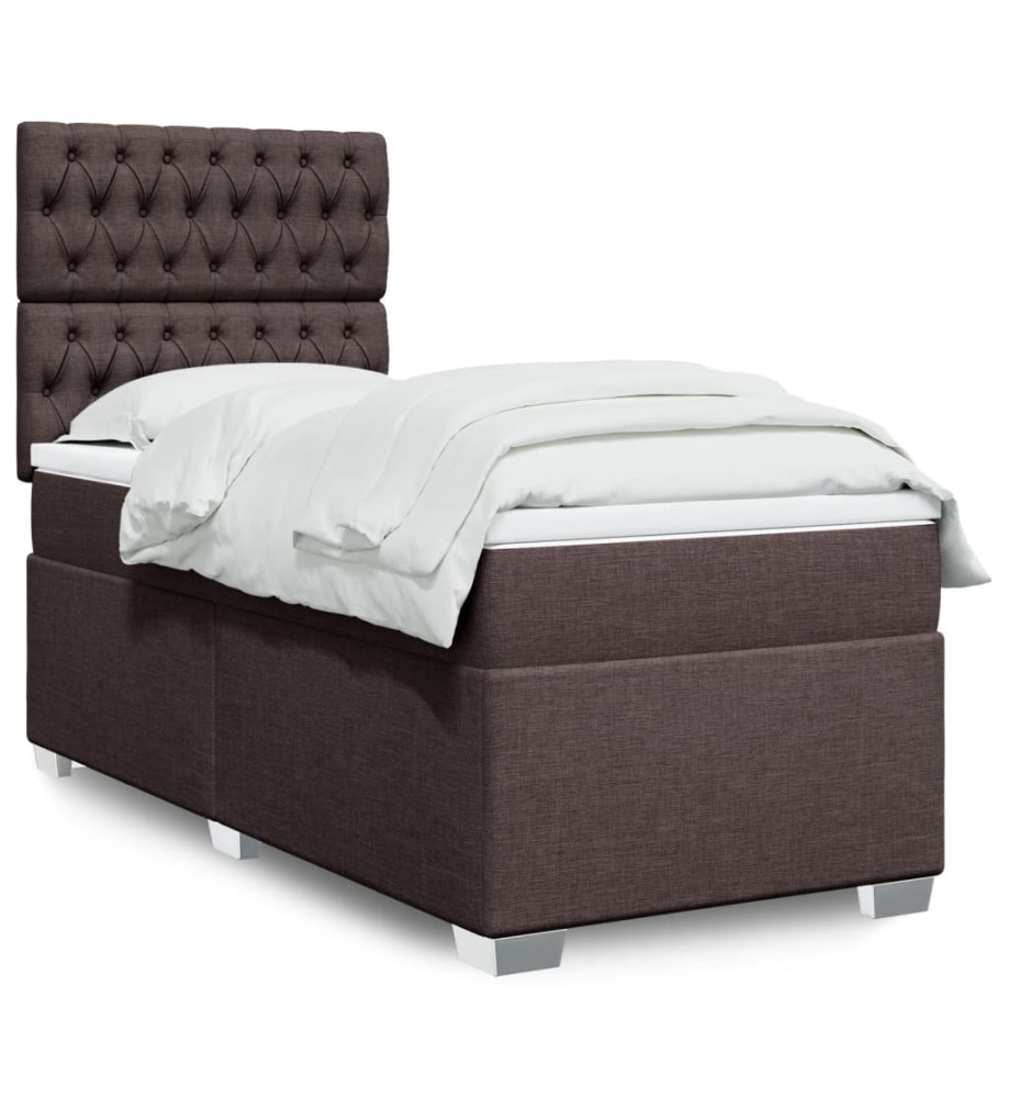 Sommier à lattes de lit avec matelas Marron foncé 90x200 cm Sommier à lattes de lit avec matelas Marron foncé 90x200 cm