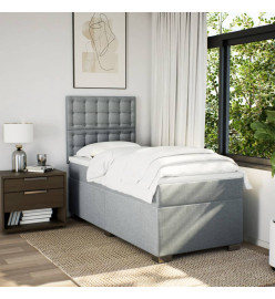 Sommier à lattes de lit avec matelas gris clair 80x200 cm tissu