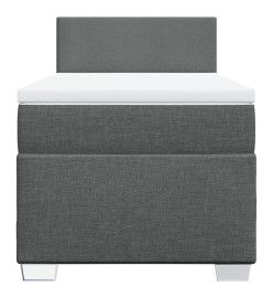 Sommier à lattes de lit et matelas Gris foncé 90x190 cm Tissu