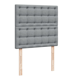 Sommier à lattes de lit et matelas Gris clair 90x190 cm Tissu