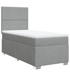 Sommier à lattes de lit et matelas Gris clair 90x190 cm Tissu