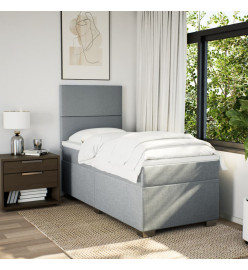 Sommier à lattes de lit et matelas Gris clair 90x190 cm Tissu