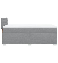 Sommier à lattes de lit avec matelas Gris clair 100x200cm Tissu