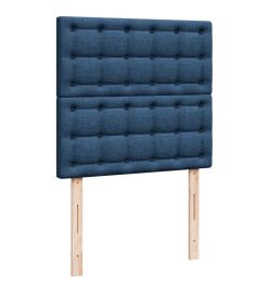 Sommier à lattes de lit avec matelas Bleu 100x200 cm Tissu