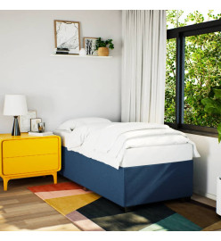 Sommier à lattes de lit avec matelas Bleu 90x200 cm Tissu