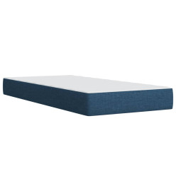 Sommier à lattes de lit avec matelas Bleu 90x200 cm Tissu