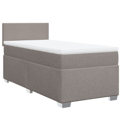 Sommier à lattes de lit avec matelas Taupe 90x200 cm Tissu
