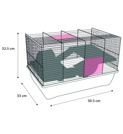 FLAMINGO Cage pour hamsters Jaro 2 50,5x33x32,5 cm Noir et bleu