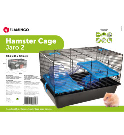 FLAMINGO Cage pour hamsters Jaro 2 50,5x33x32,5 cm Noir et bleu