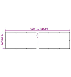 Écran d'intimité de jardin crème 1000x75 cm PVC