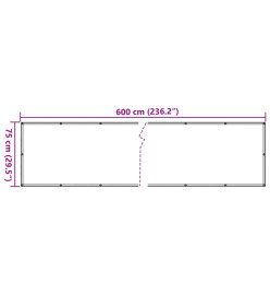 Écran d'intimité de jardin anthracite 600x75 cm PVC