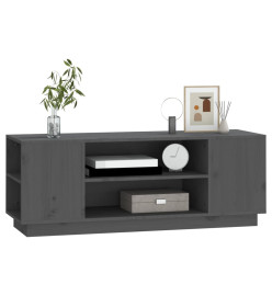 Meuble TV Gris 110x35x40,5 cm Bois de pin massif