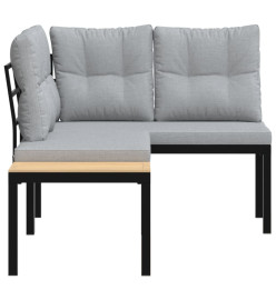 Bancs de jardin avec coussins lot de 2 acier enduit de poudre