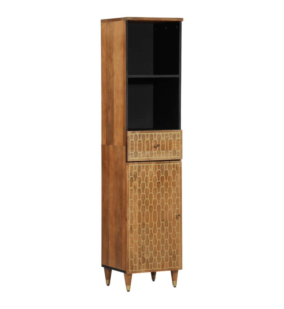 Armoire de salle de bain 38x33x160 cm bois massif de manguier