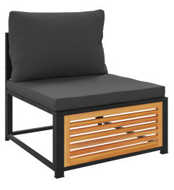 Salon de jardin avec coussins 6 pcs bois d'acacia solide