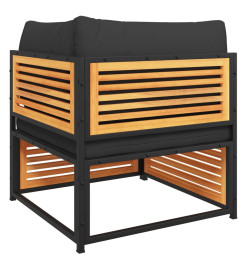 Salon de jardin avec coussins 5 pcs Bois d'acacia solide