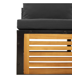 Salon de jardin avec coussins 5 pcs Bois d'acacia solide