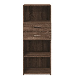 Buffet haut chêne marron 50x42,5x124 cm bois d'ingénierie