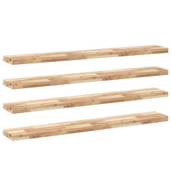 Étagères flottantes 4 pcs 120x20x4 cm acacia massif non traité