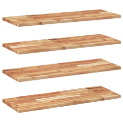 Étagères flottantes 4 pcs 100x30x2 cm acacia massif à l'huile