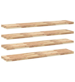 Étagères flottantes 4 pcs 120x30x4 cm acacia massif non traité