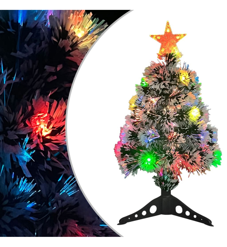 Sapin de Noël artificiel LED Blanc et bleu 64 cm Fibre optique