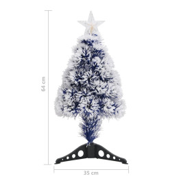 Sapin de Noël artificiel LED Blanc et bleu 64 cm Fibre optique