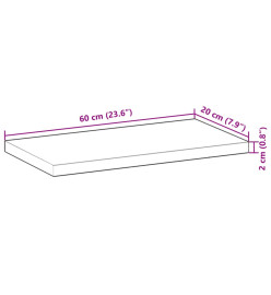 Étagère flottante 60x20x2 cm bois d'acacia massif non traité