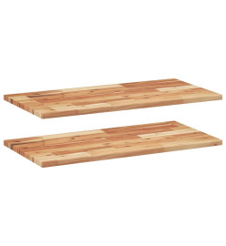 Étagères flottantes 2 pcs 60x40x2 cm acacia massif à l'huile